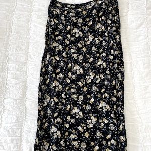 Urban outfitters black floral wrap skirt